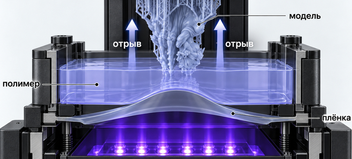 отрыв слоя модели