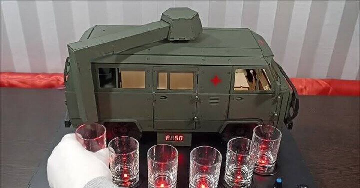 UAZ Bukhanka pourer, mini bar with paint - My, Dispenser, Nalivaika, Alcohol, Video, Video VK, Short videos
