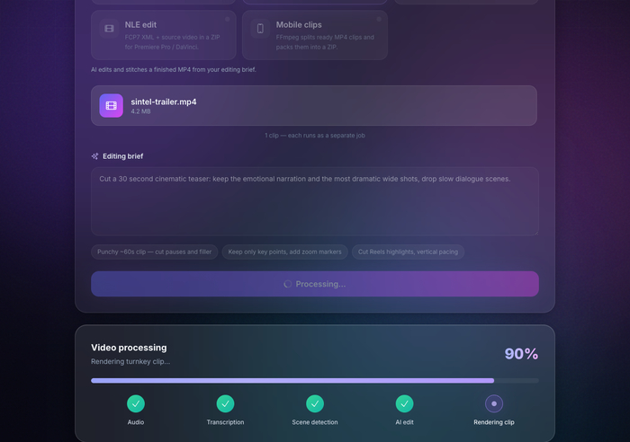 ���� Rendering turnkey clip � 90%