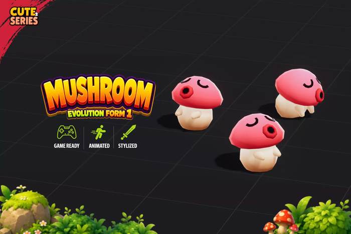 Раздача Mushroom Cute Series на asset store Unity