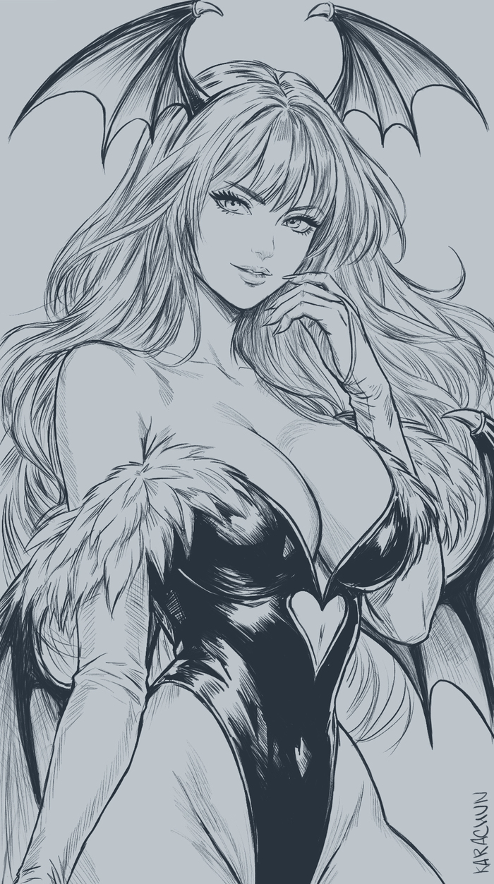 скетч Morrigan Aensland (серия игр Darkstalkers), художник Кристина Карачун