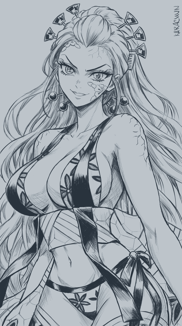 Скетч Daki (аниме и манга Kimetsu no Yaiba/Клинок, рассекающий демонов), художник Кристина Карачун