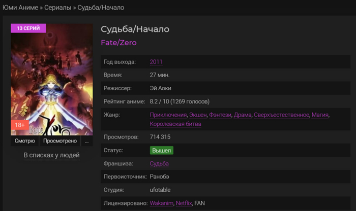 ��������� �� ����� Fate / Zero