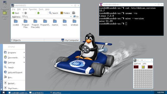 CusDeb OS � ������� Windows ����� �������� �� Linux