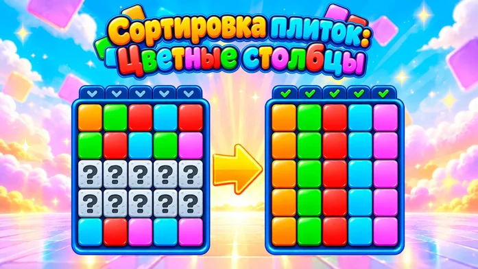Сортировка плиток: Цветные столбцы на Пикабу Игры