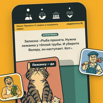 Вас выбрали председателем ТСЖ. Жильцы, касса, управа и собственные нервы: смахивайте карточки влево и вправо и продержитесь как можно дольше. Каждое решение аукнется. (скриншот 1)