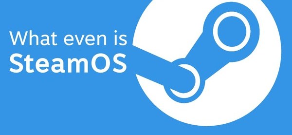 Steamos. STEAMOS logo.